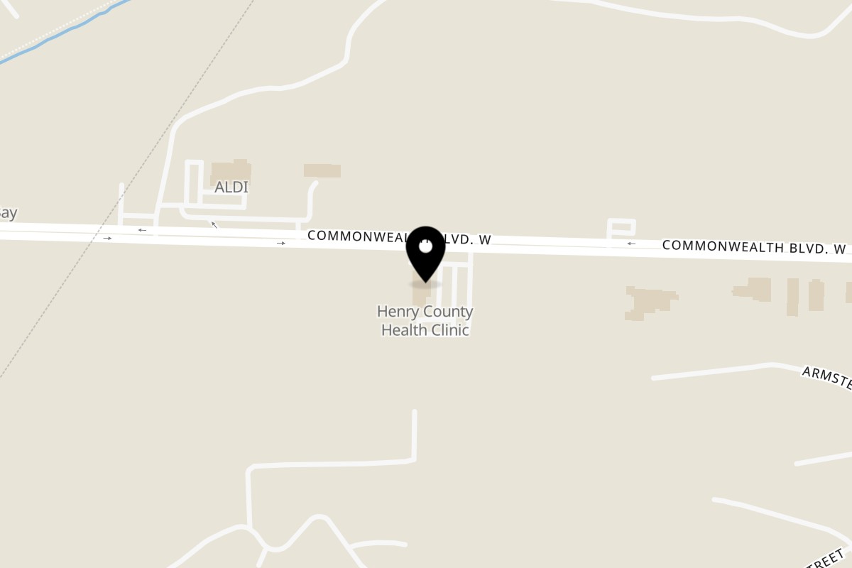 Map showing the location of Chopstix on 361 Commonwealth Blvd W in Martinsville